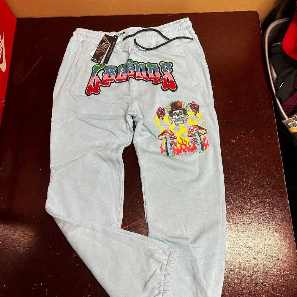 Reason Mens Blue Legends Designed In NYC Elastic Waistband Sweatpants Size XL